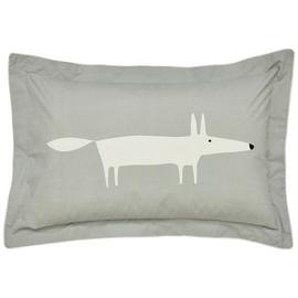 Scion Cotton Mr Fox Patterned Pillowcase - Silver