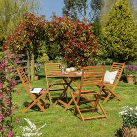 Argos Home Newbury 4 Seater Folding Wooden Patio Set