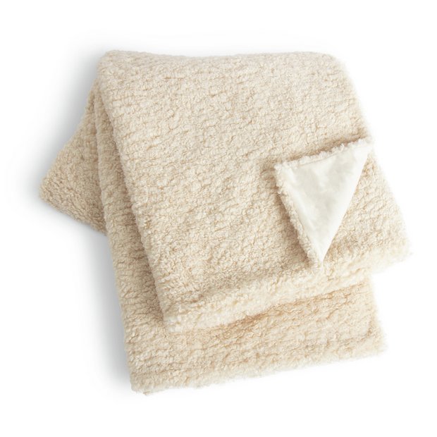 Buy Habitat Shearling Throw - Oatmeal - 150X200Cm | Blankets And Throws |  Habitat