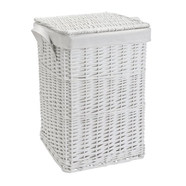 Small white shop linen basket