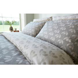 Scion Cotton Snowdrop Flower Grey Bedding Set