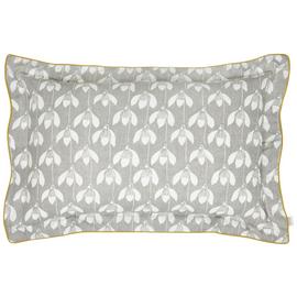 Scion Cotton Snowdrop Flower Pillowcase - Grey