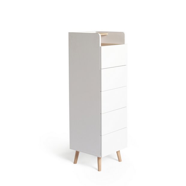 Buy Argos Home Skandi 5 Drawer Tallboy White Two Tone Chest