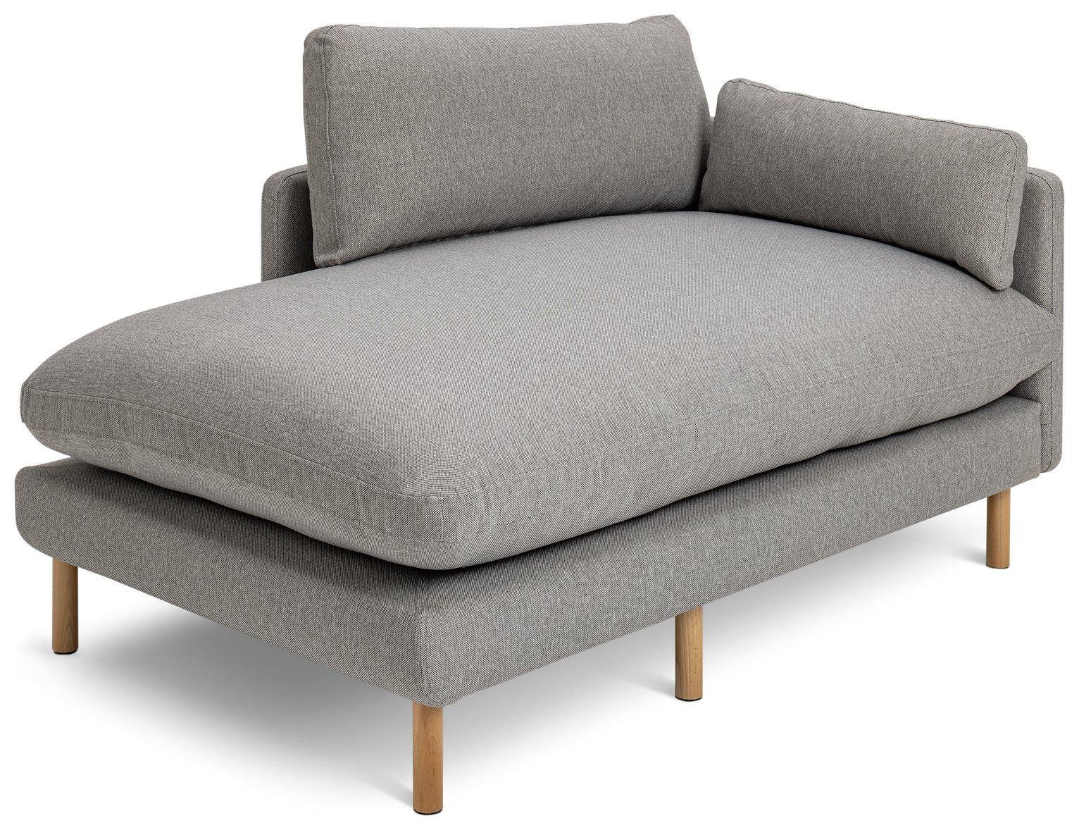 Habitat Paola Fabric Left Hand Single Chaise with Arm - Grey