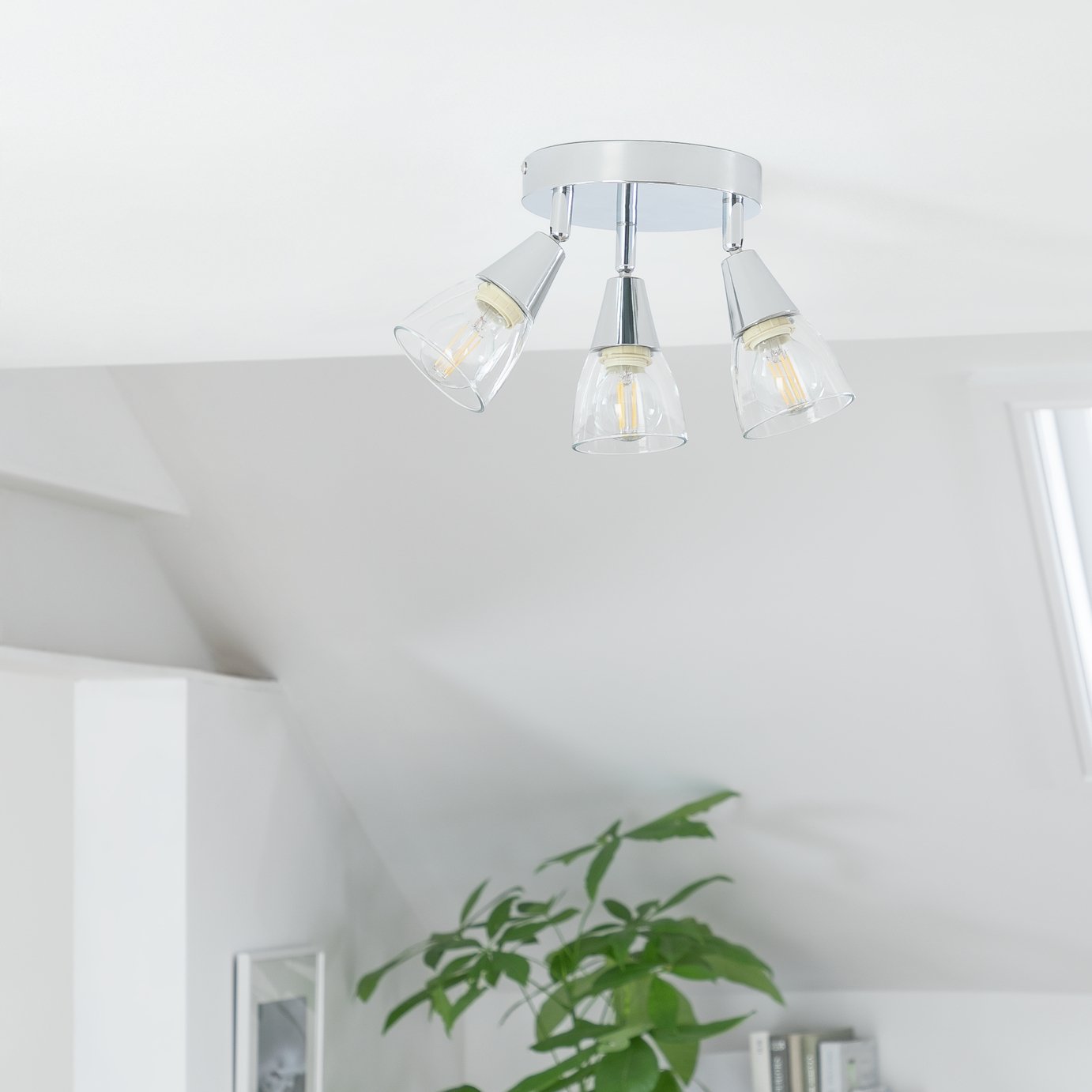 Argos Home Curico 3 Light Flush Ceiling Light - Chrome