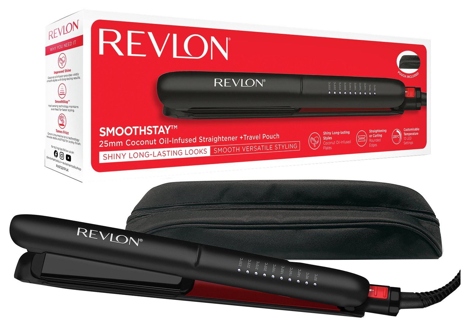 Revlon RVST2211P Smoothstay Hair Straightener - Black