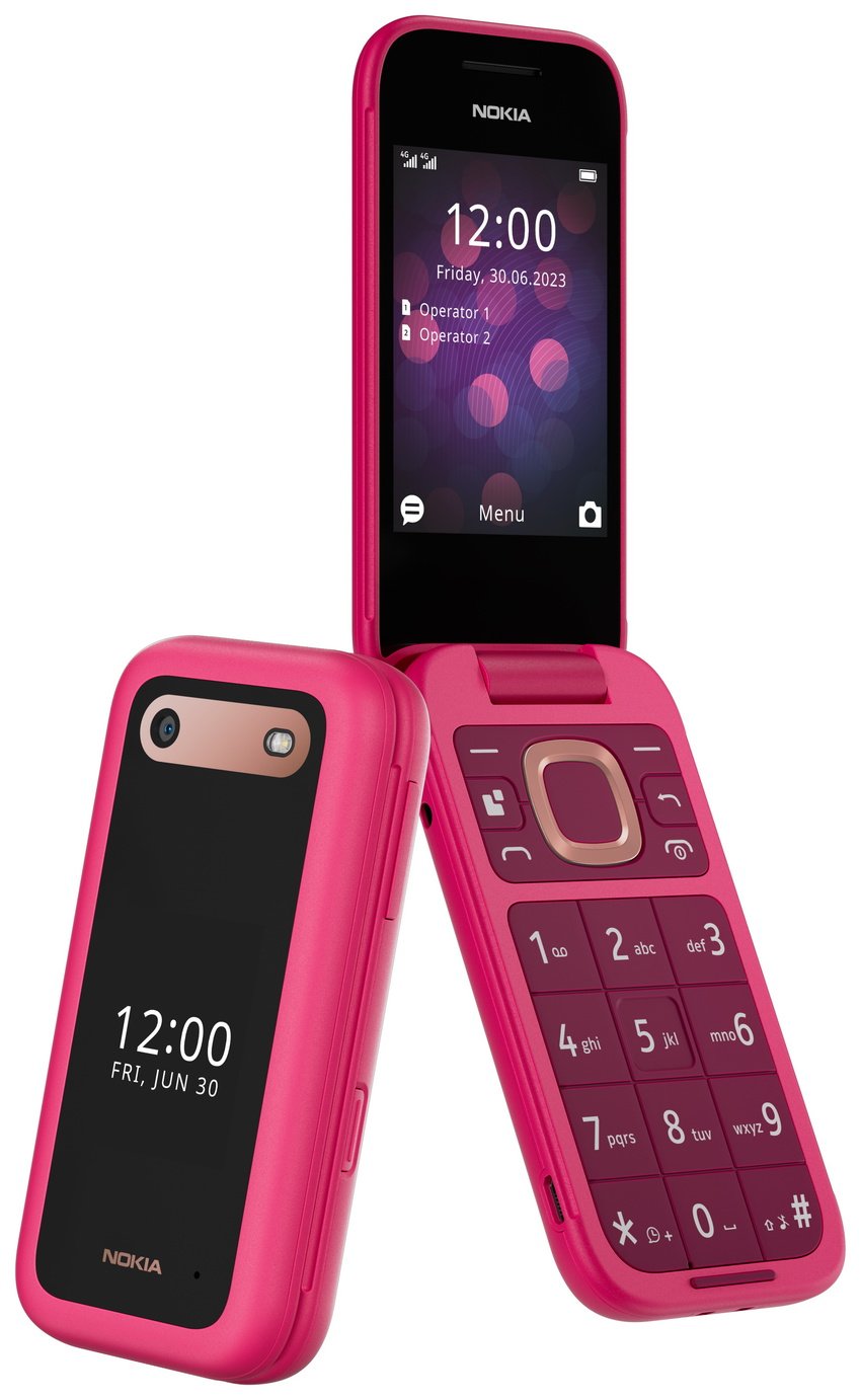 SIM Free Nokia 2660 Flip Mobile Phone - Pink