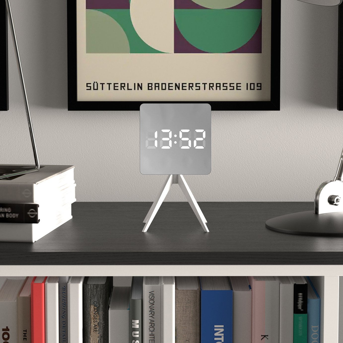 Space Hotel Droid LED Digital Alarm Clock - Silver