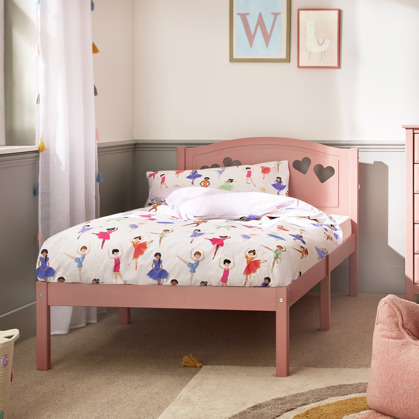 Argos Home Mia Single Bed Frame - Pink