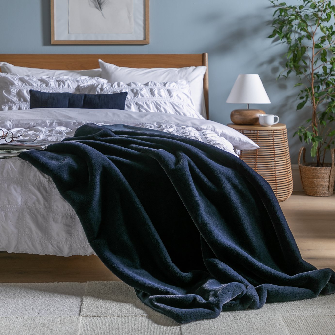 Habitat Faux Fur Plain Throw