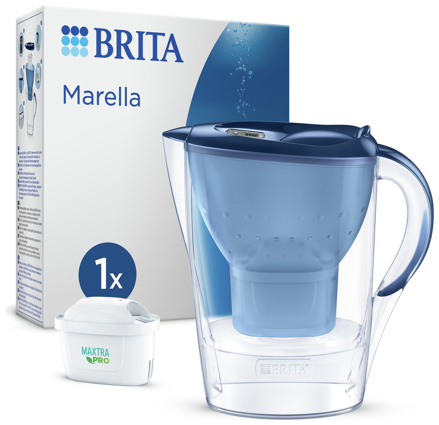 BRITA Marella Water Filter Jug Blue 2.4L