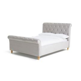 Argos Home Harrogate Kingsize Velvet Bed Frame - Silver