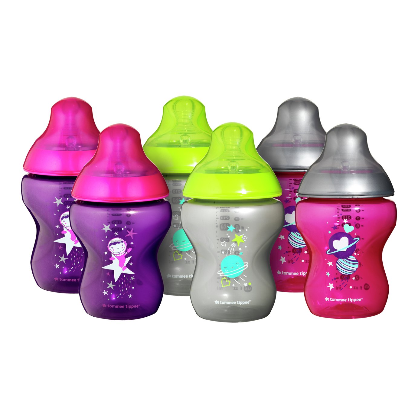 coloured baby bottles