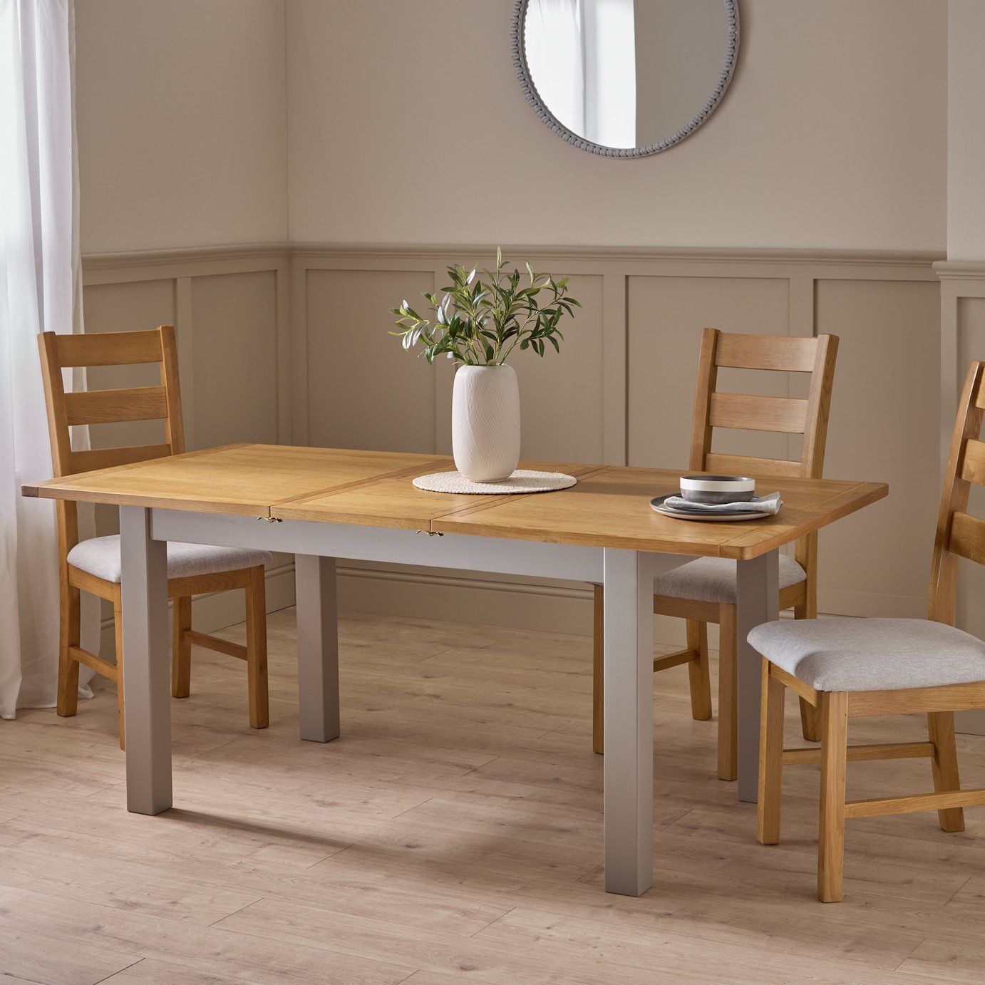 Argos Home Ashwell Extending 6 Seater Dining Table -Grey