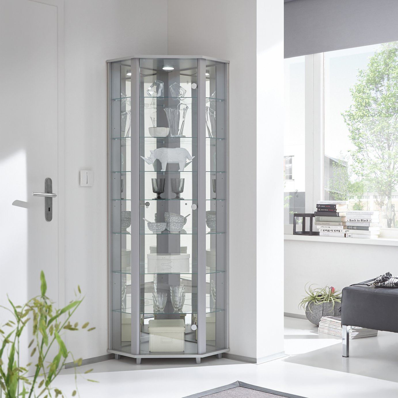 Argos Home 7 Shelf Glass Corner Display Cabinet