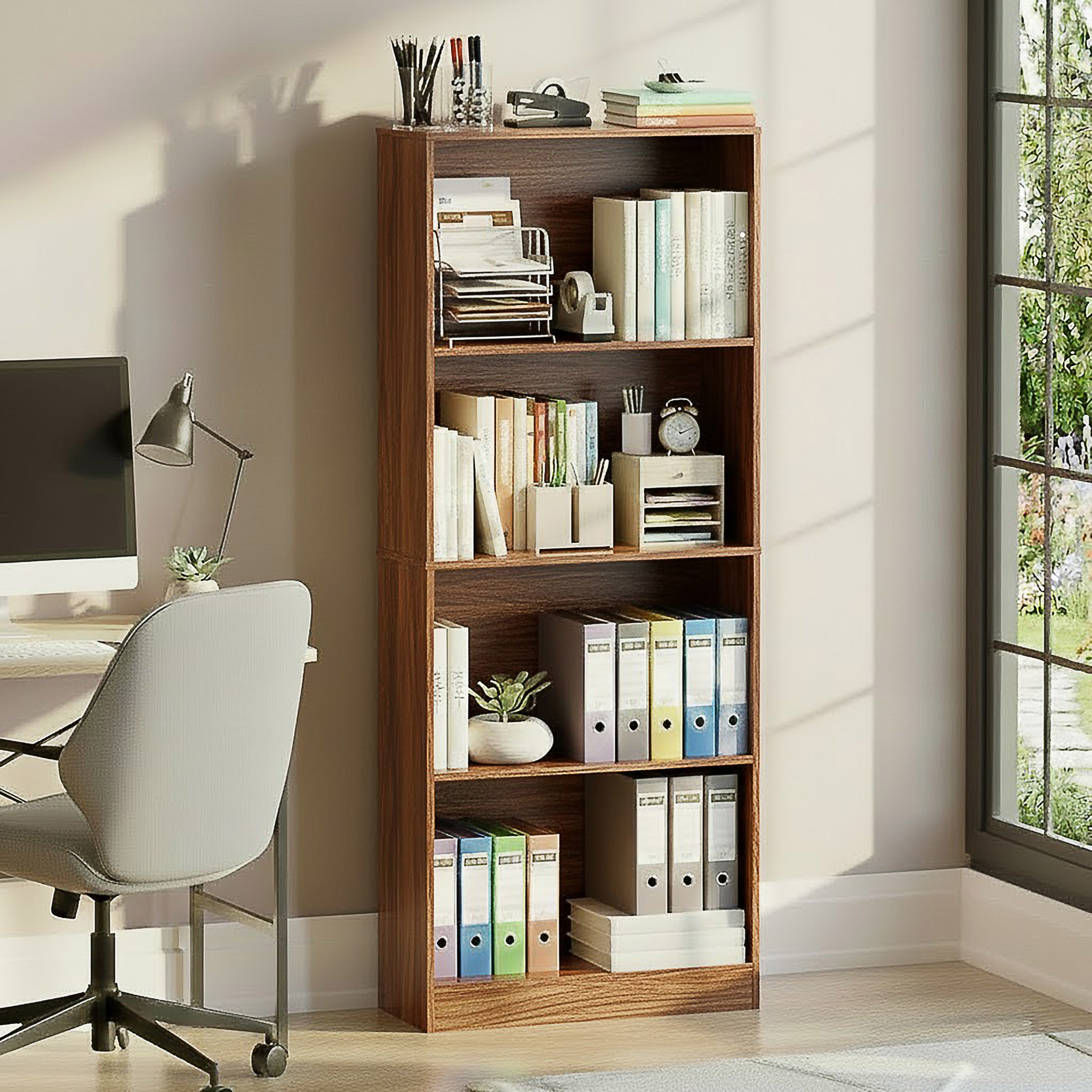 Vida Designs Cambridge 4 Tier Large Freestanding Bookcase - Walnut