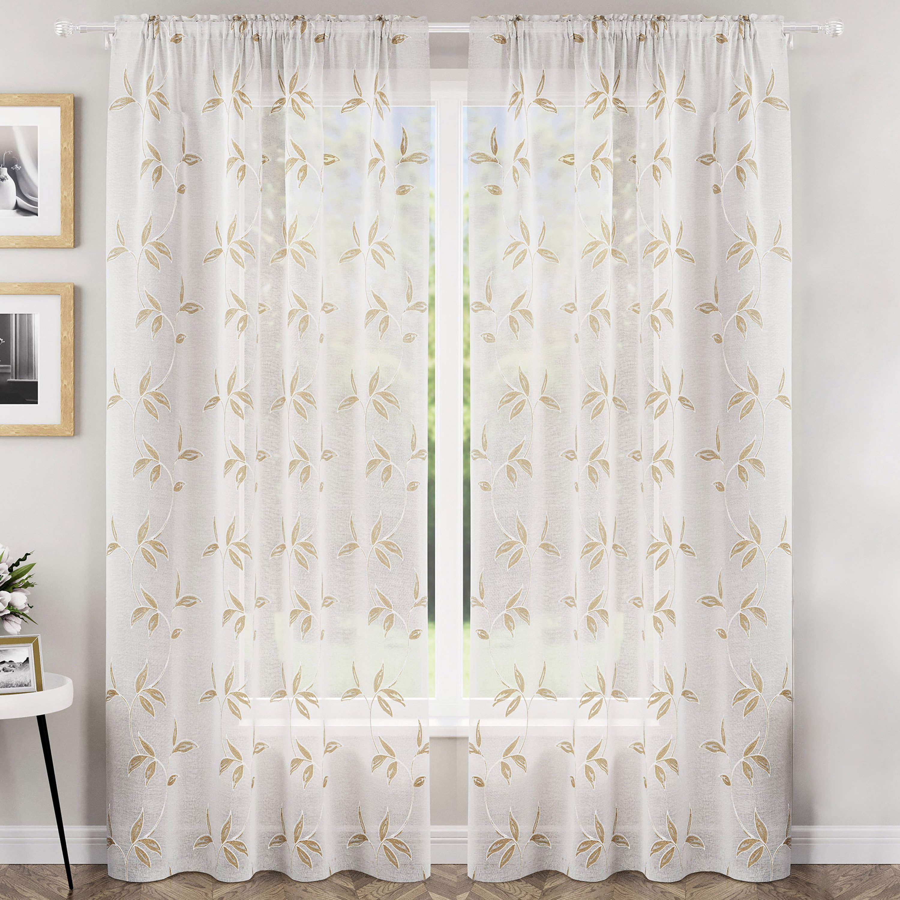 Tyrone Textiles Oasis Rod Pocket Voile Panels - 140 x 137cm - Natural