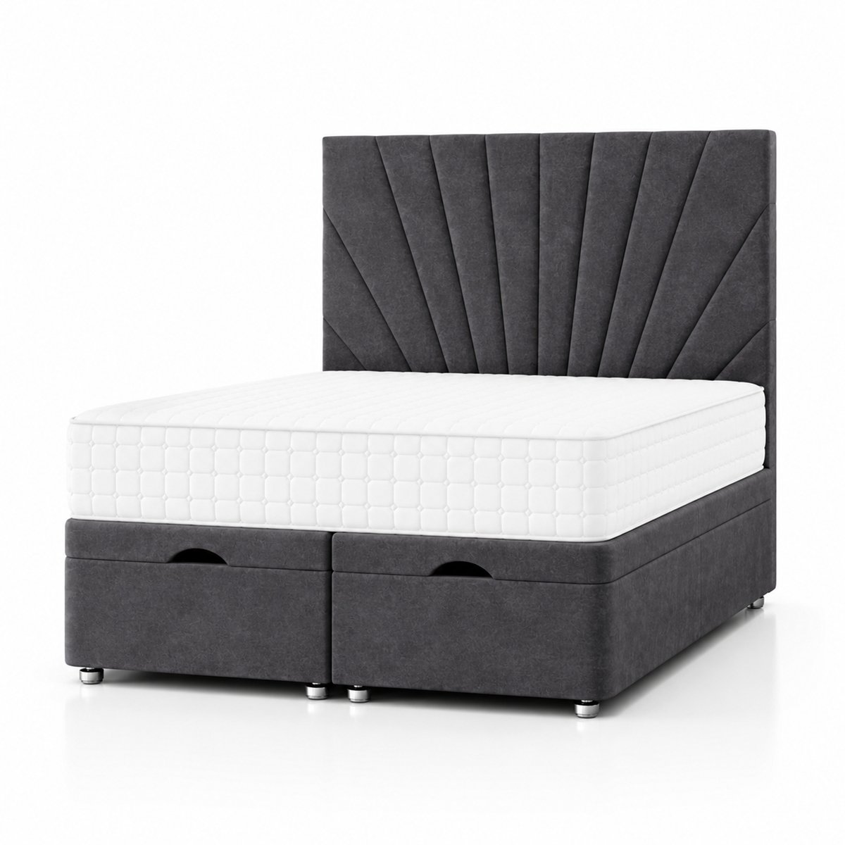 Comfy Deluxe  Aspen   6ft Super King  End Lift Ottoman Bed Set - Charcoal