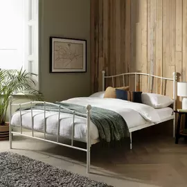 Argos Home Fleur Double Metal Bed Frame - White