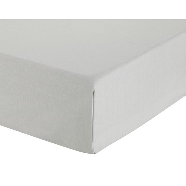 Buy Argos Home Easycare Plain Grey Flat Sheet - Double | Bed sheets | Argos