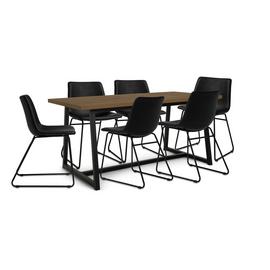 Habitat Nomad Metal Extending Dining Table & 6 Black Chairs