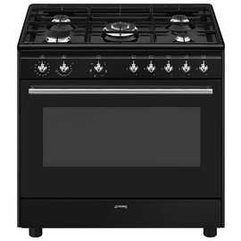 Smeg CX91GMBL Concert 90cm Dual Fuel Range Cooker - Black