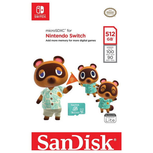 Carte Micro SD SANDISK Nintendo Switch microSDXC 512Go