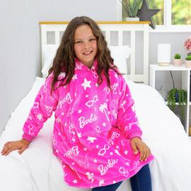 Hugzee Barbie Stars Pink Fleece Hooded Blanket - Medium
