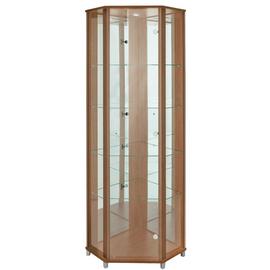 Argos Home 4 Shelf Corner Glass Display Cabinet - Oak