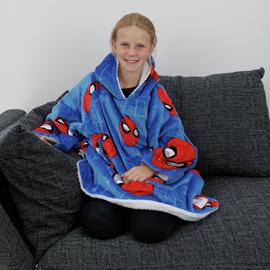 Hugzee Spiderman Blue Fleece Hooded Blanket - Small