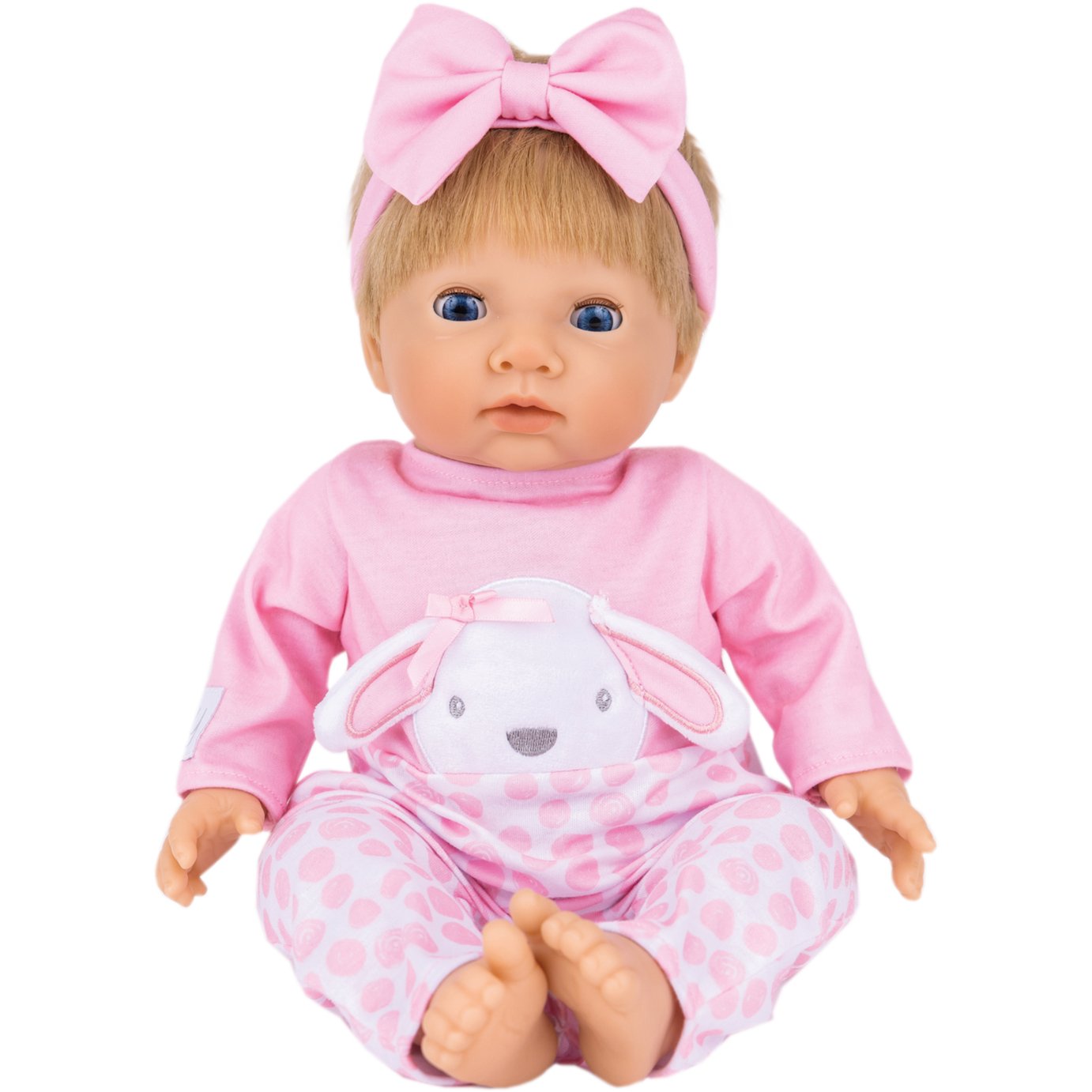 Tiny Treasures Baby Doll in Pink Bunny Outfit