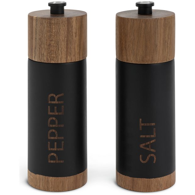 Buy Habitat Acacia Wood Salt and Pepper Mill Black Salt and pepper mills Argos