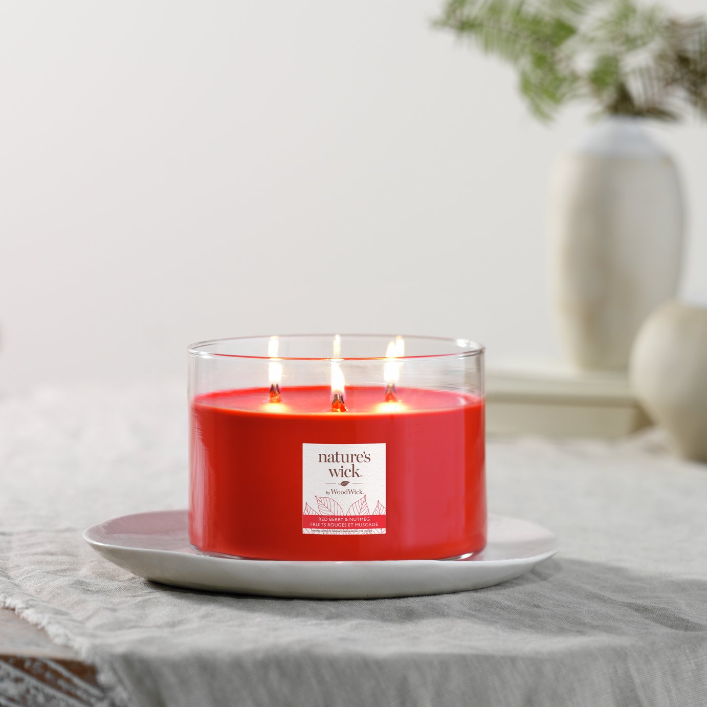 Nature's Wick Multiwick Candle - Redberry & Nutmeg