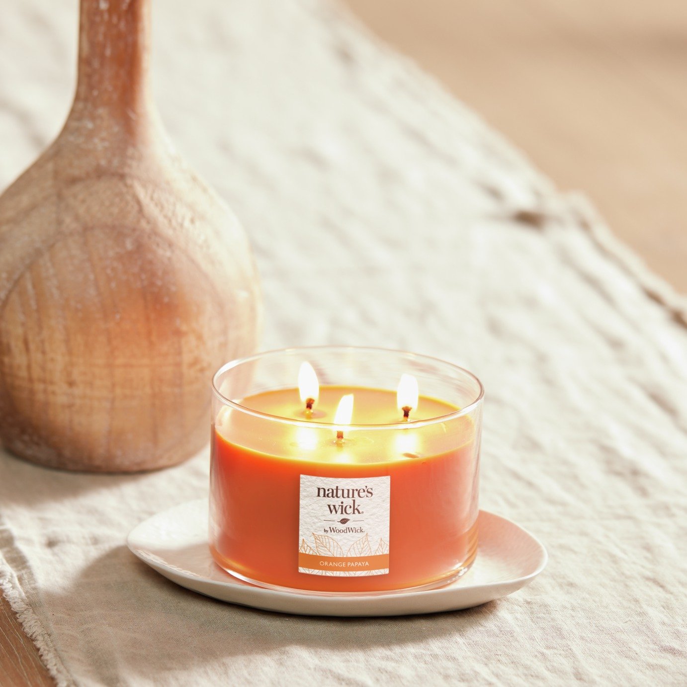 Natures Wick Large Multi Wick Candle - Orange Papaya