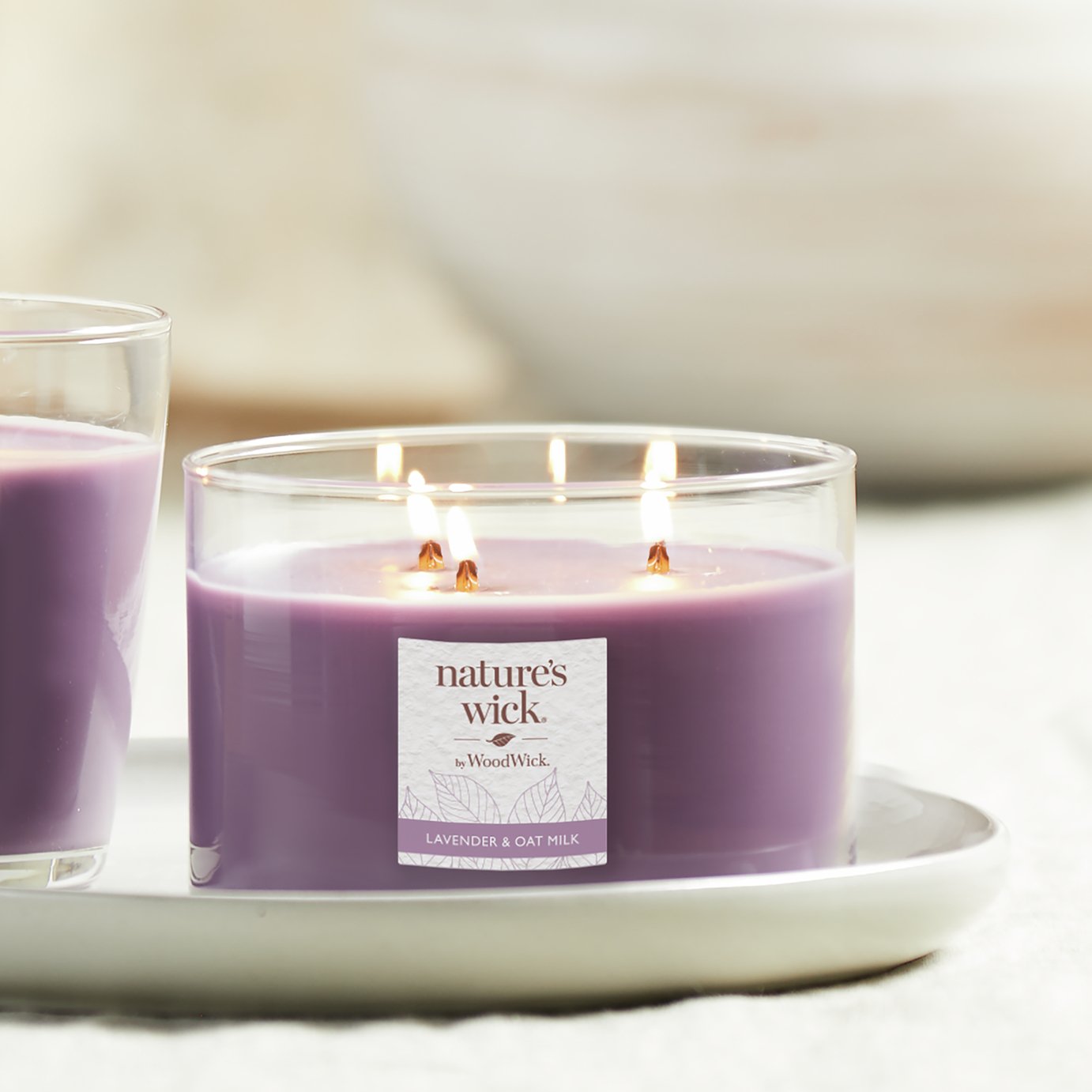 Nature's Wick Multiwick Candle - Lavender & Oat Milk