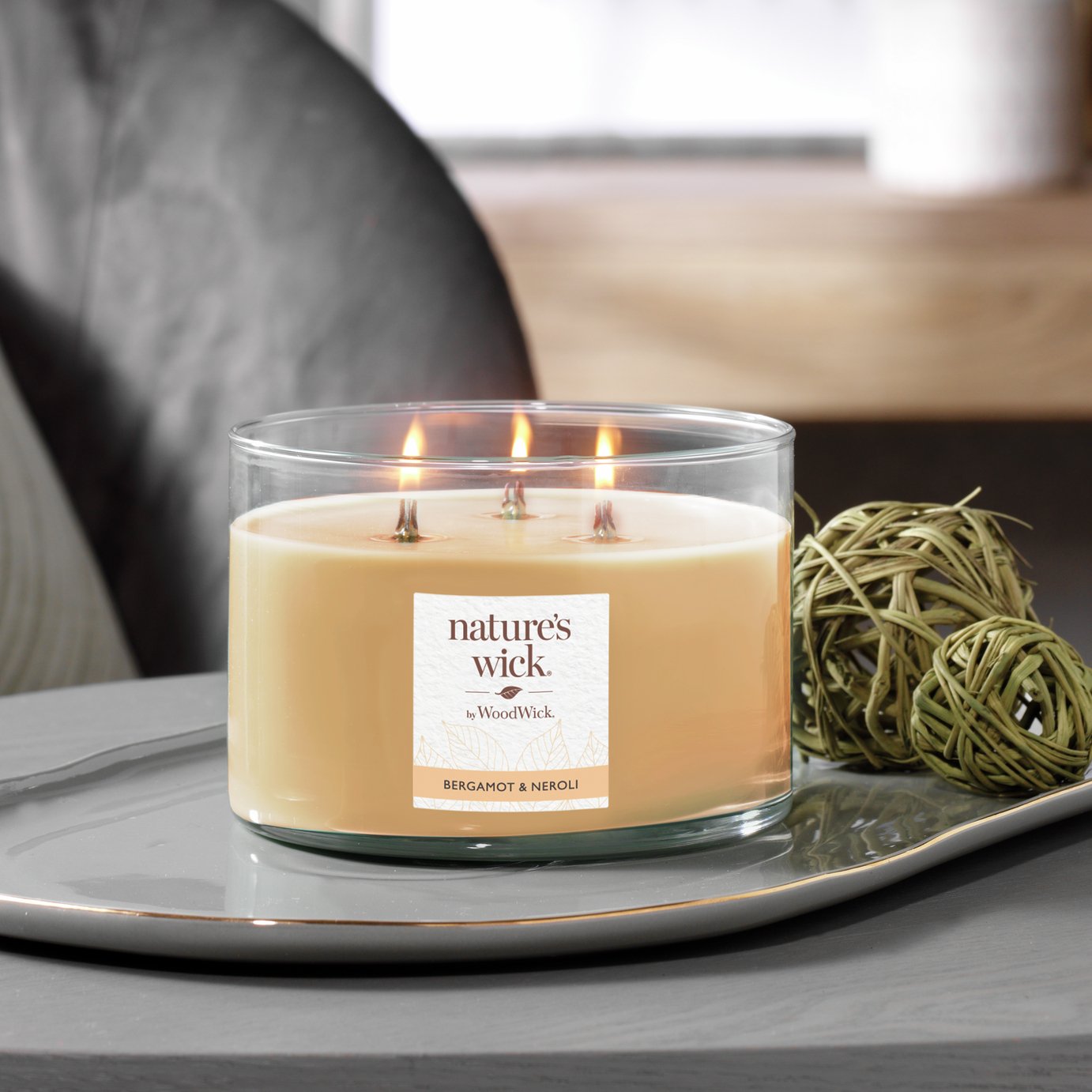 Nature's Wick Multiwick Candle - Bergamot & Neroli