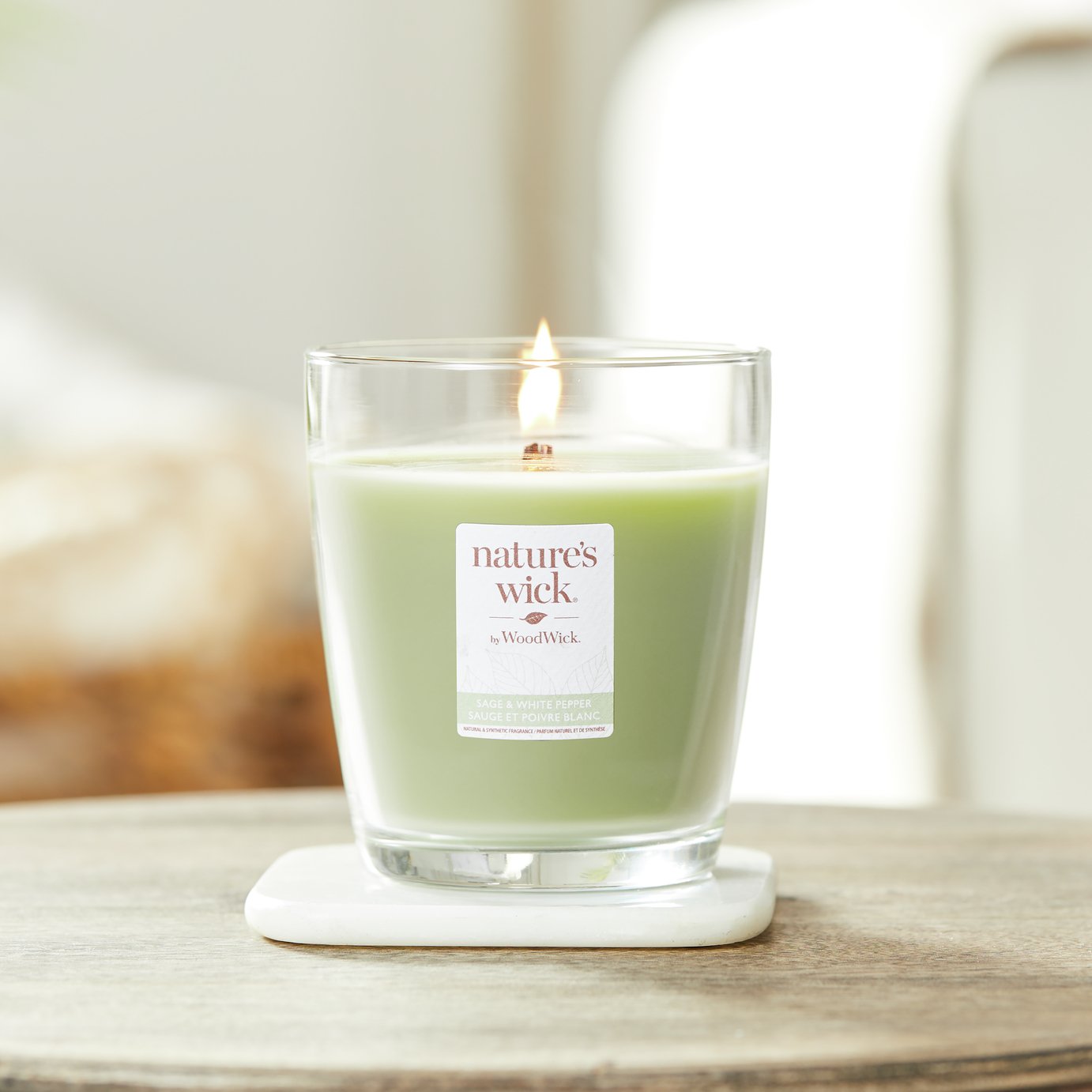 Natures Wick Medium Jar Candle - Sage & White Pepper