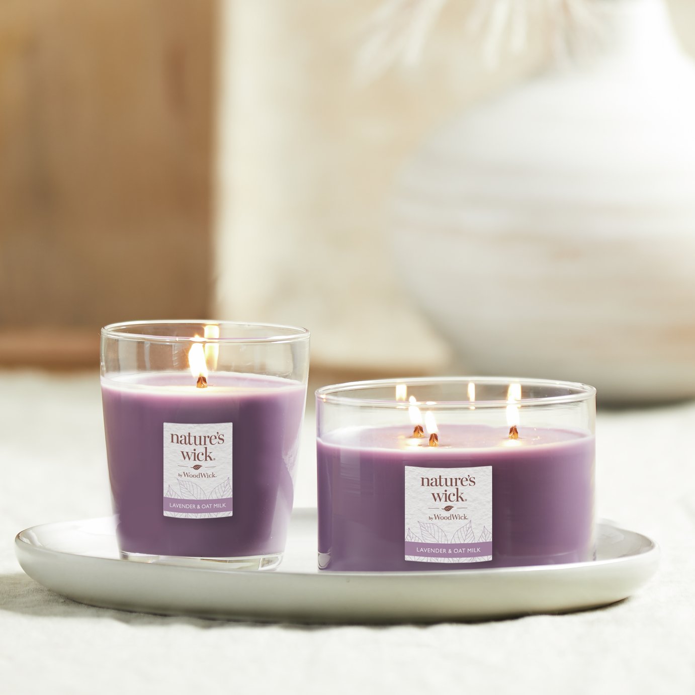 Nature's Wick Medium Jar Candle - Lavender & Oat Milk