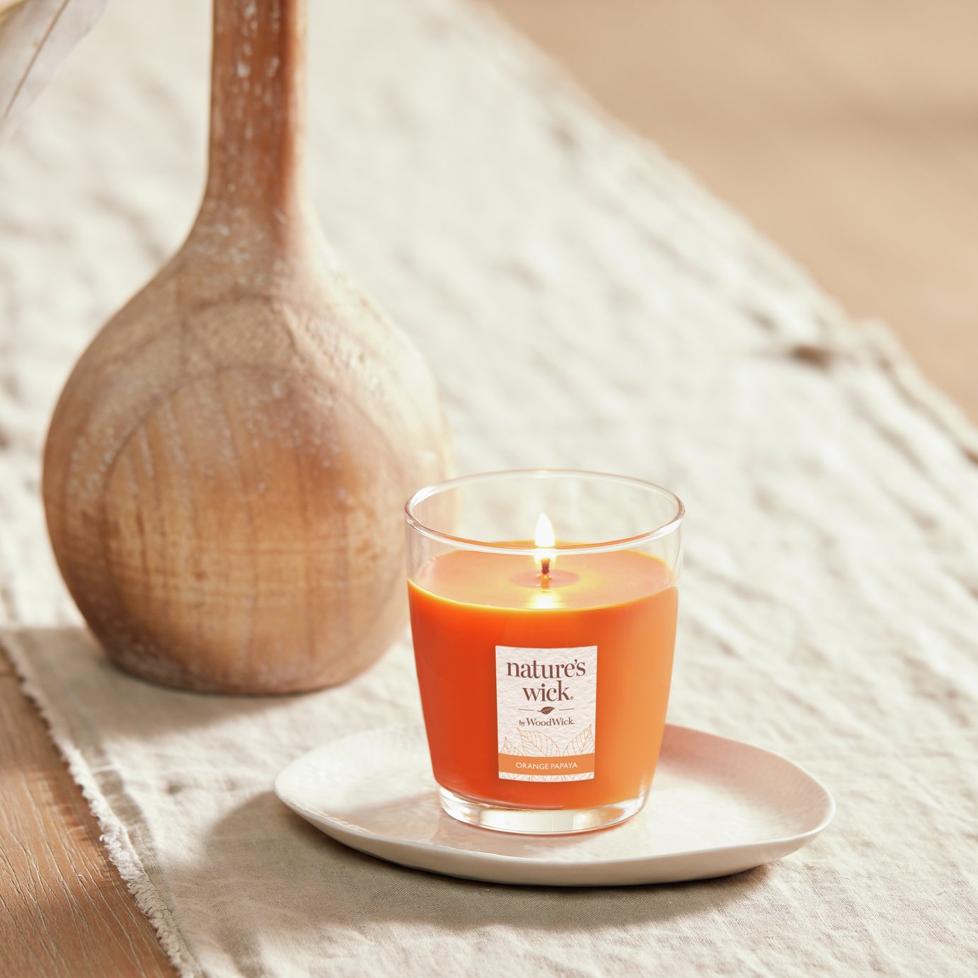 Nature's Wick Medium Jar Candle - Orange Papaya