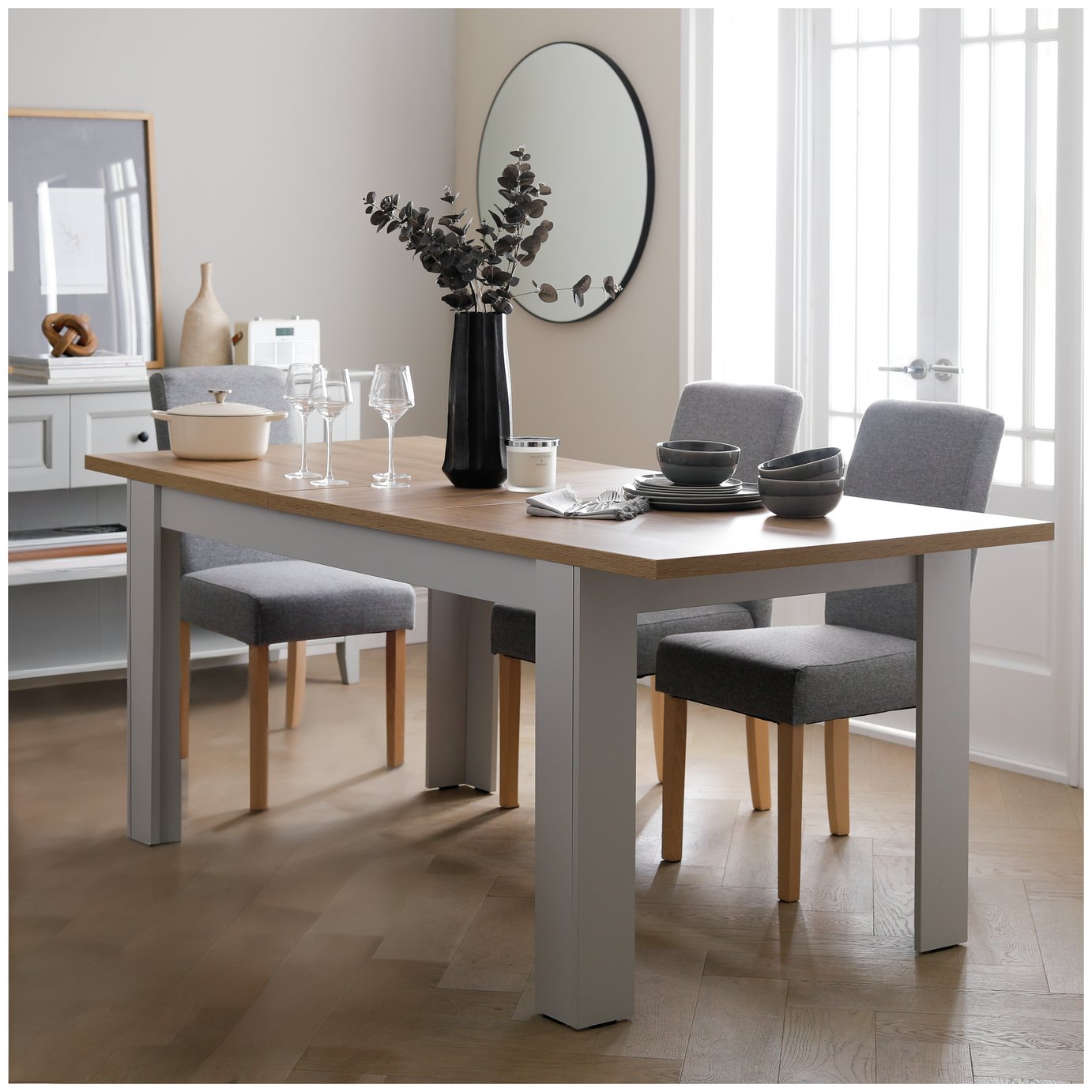 Argos Home Preston Extending Dining Table - Grey & Oak