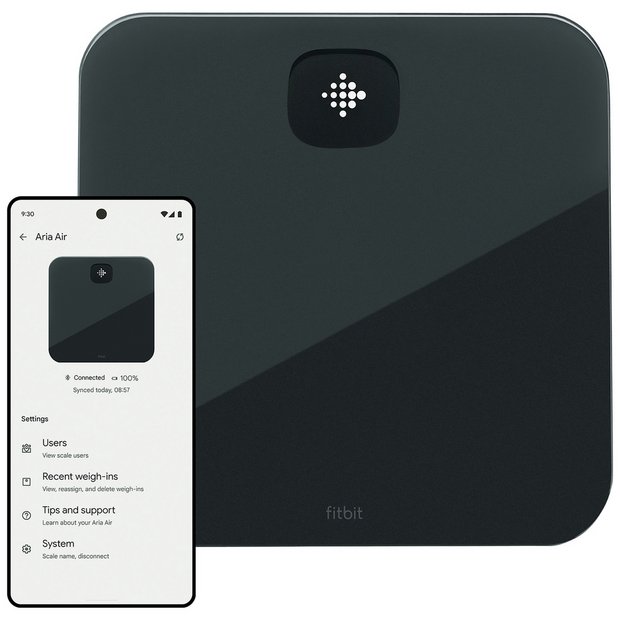 Fitbit - Aria Air Digital Bathroom Scale - Black