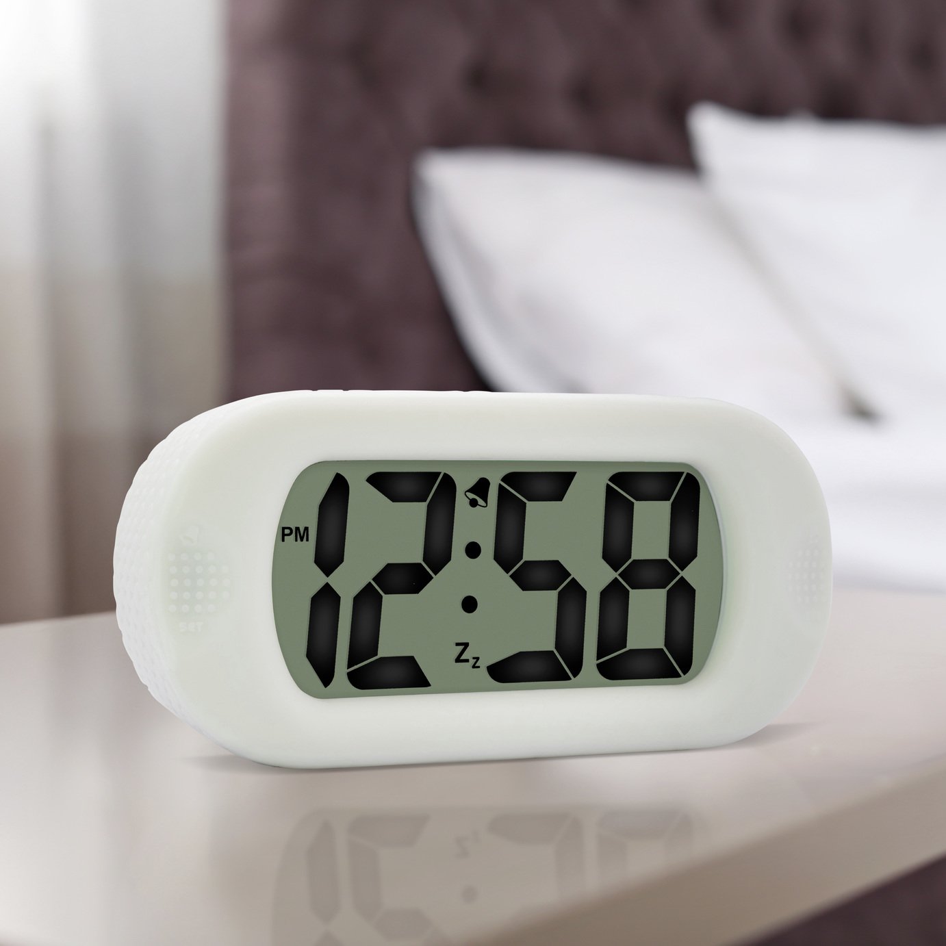 Acctim Silicone Digital LCD Alarm Clock - White