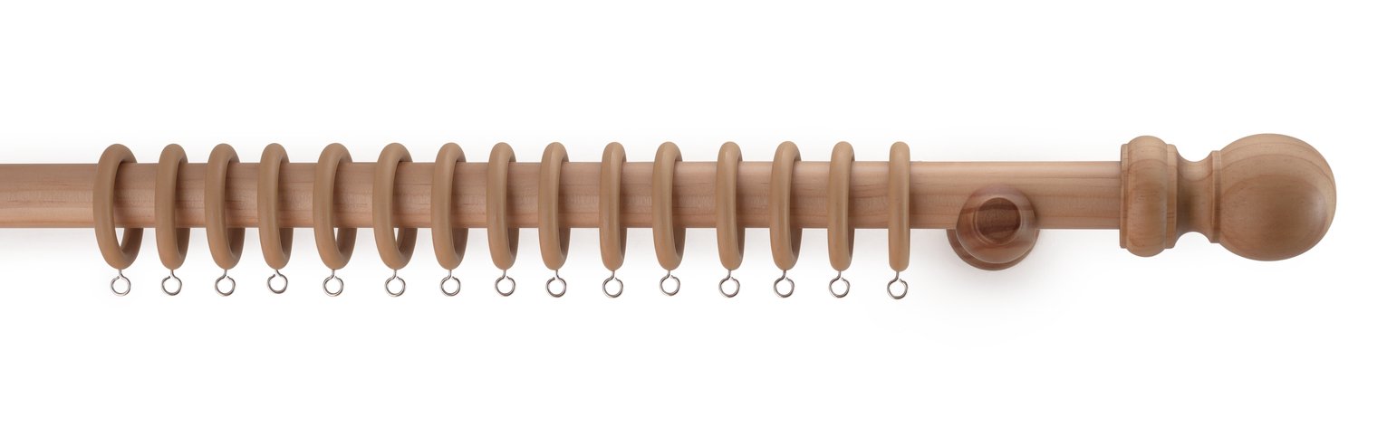 Argos Home Wooden Fixed Curtain Pole - 240cm