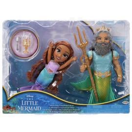 Little Mermaid Live Action Ariel and Triton Doll Set - 15cm