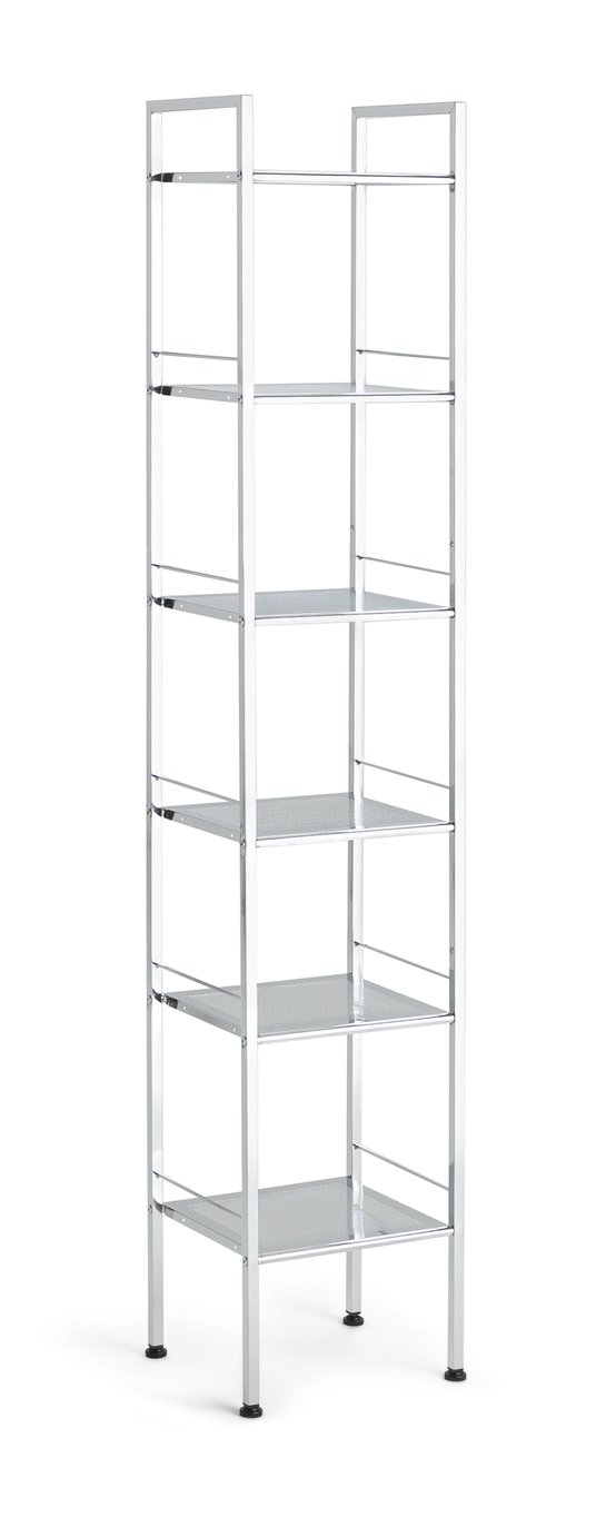 Habitat 6 Tier Bathroom Storage Shelf Unit - Chrome