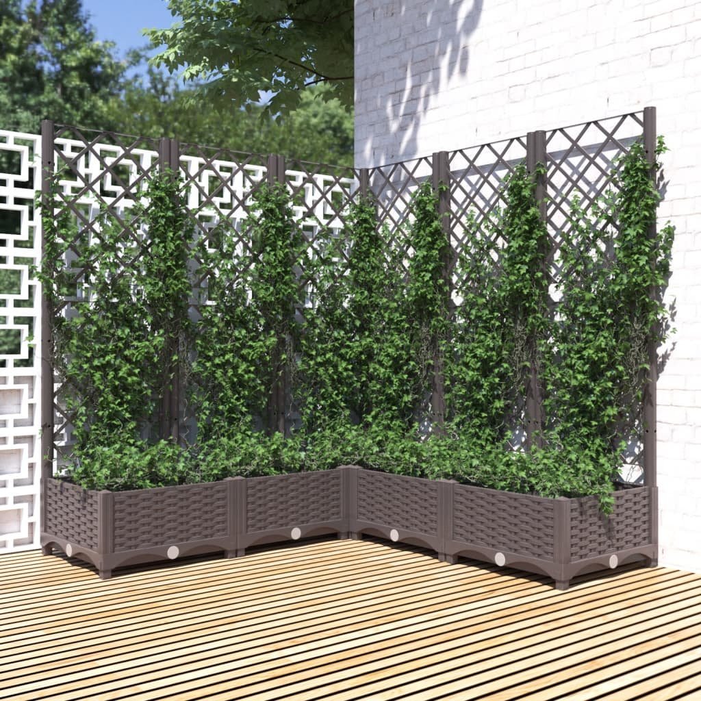 Walplus Polypropylene Garden Planter - Brown - 120 x 120 x 121.5 cm