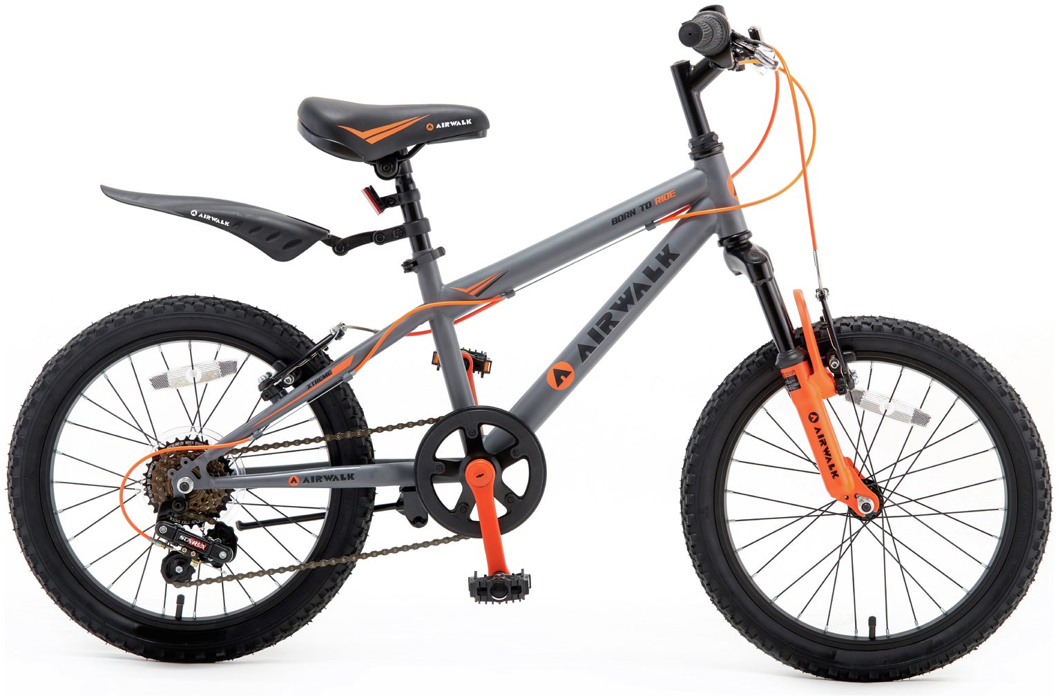 Airwalk 18 Inch Wheel Size Kids Mountain Bike - Grey