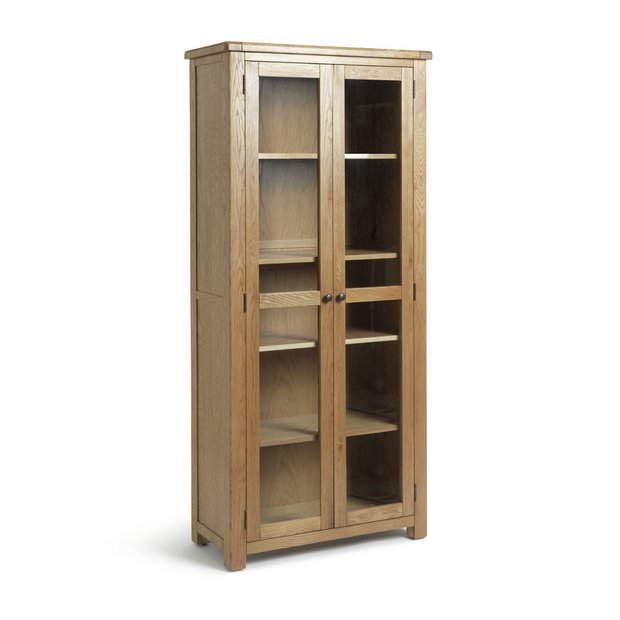 Oak display store cabinet argos