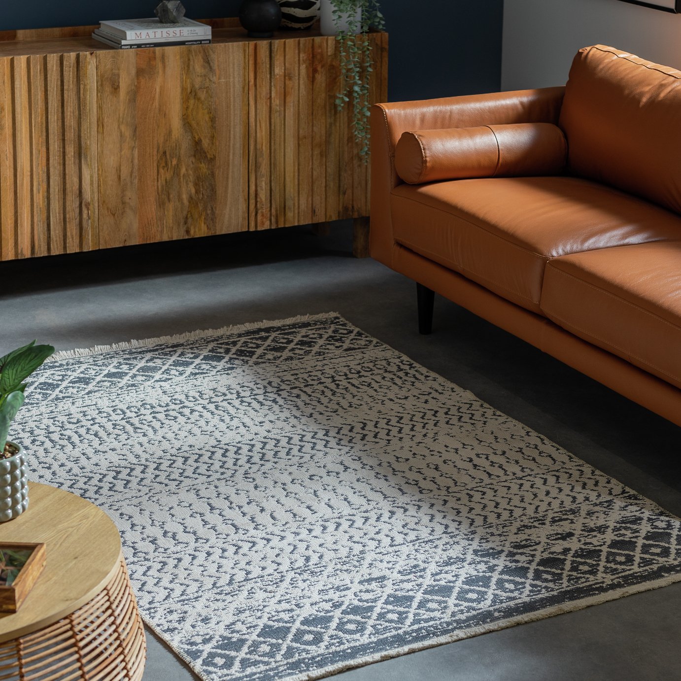 Habitat Reversible Grey Flatweave Rug - 160x230cm