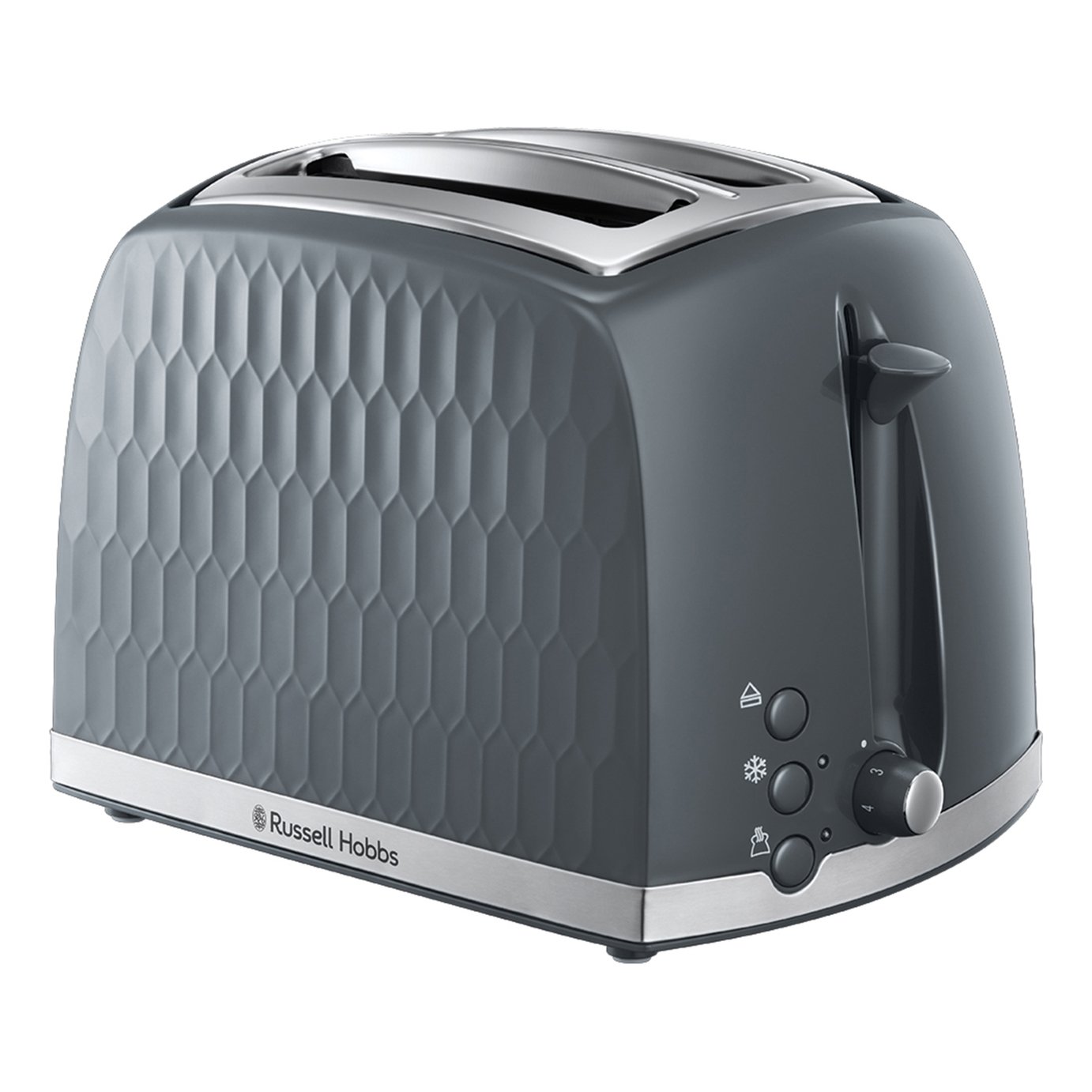 Russell Hobbs 26063 Honeycomb 2 Slice Plastic Toaster - Grey